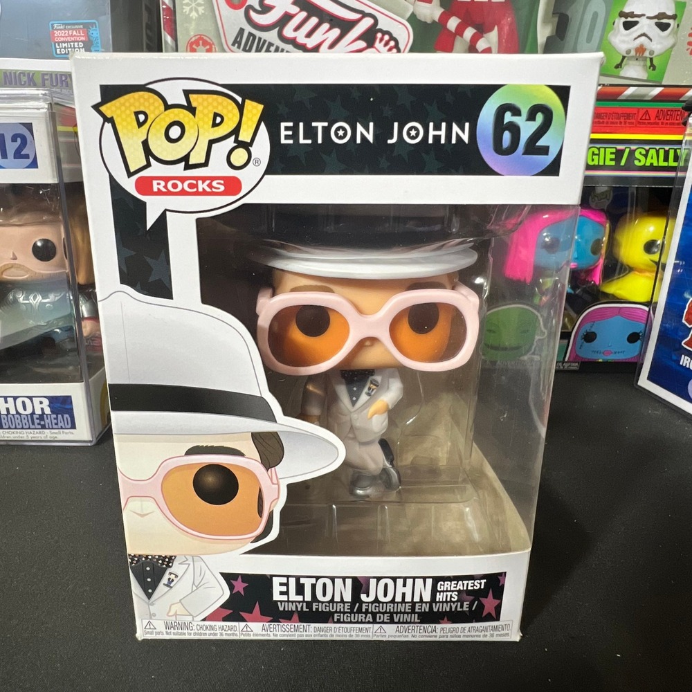 Funko Pop Rocks Elton John Greatest Hits Vinyl Figure 62 White Suit Pink Glasses